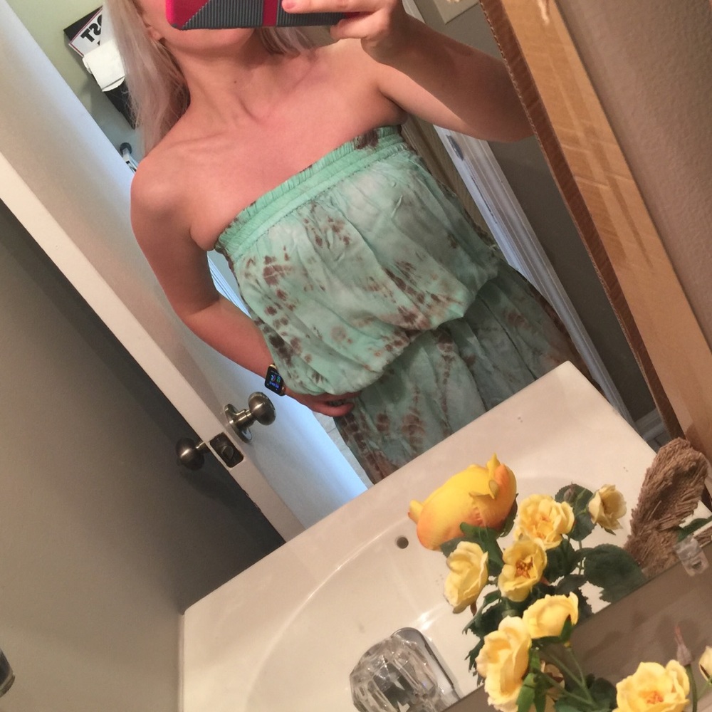 Tie-dye tube-top style dress